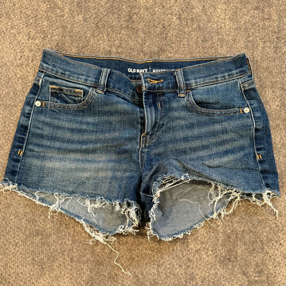Low rise denim shorts